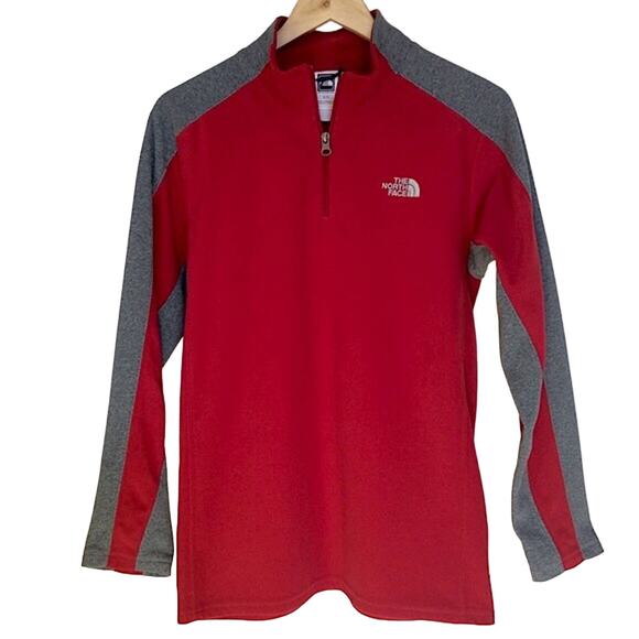 THE NORTH FACE | XL Boy’s Red Gray Fleece Pullover - Picture 1 of 3